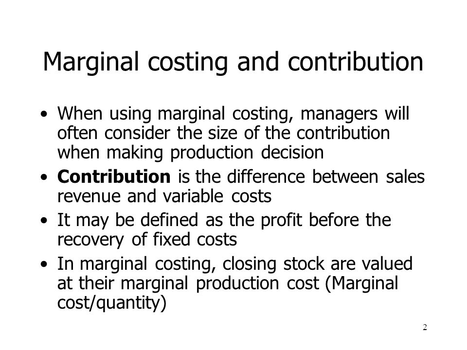 MARGINAL COSTING AS A TOOL FOR MANAGEMENT DECISION MAKING. (A CASE STUDY OF ANAMMCO LTD ENUGU)